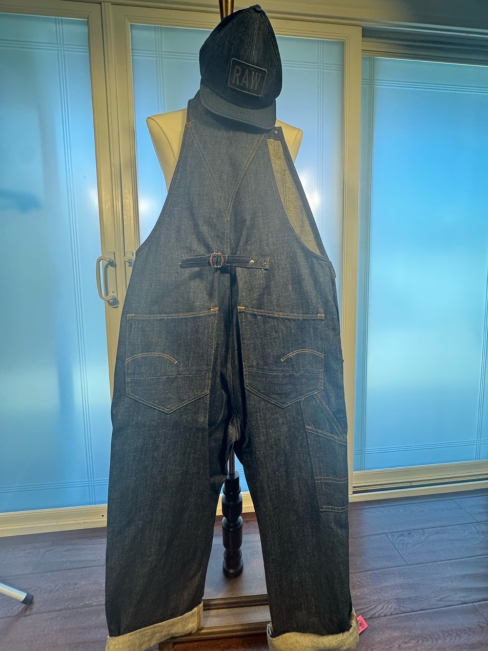 G-Star Dark Blue Denim Overalls with Hat Included Unisex size L